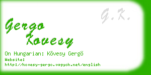 gergo kovesy business card