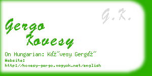 gergo kovesy business card